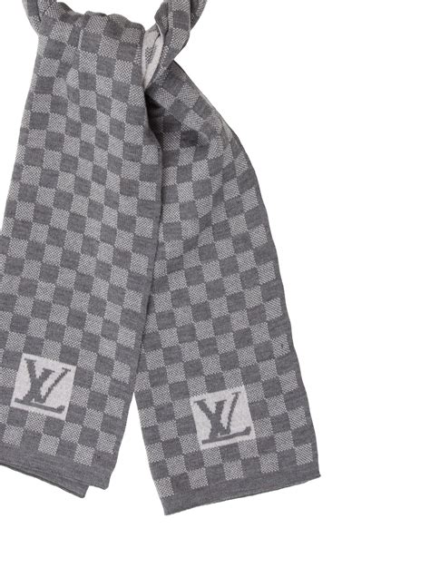 louis vuitton gray scarf|louis vuitton checkered scarf.